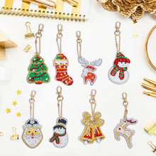 Load image into Gallery viewer, 8PCS Diamond Art Keyring Sabta Double Sided Rhinestone Painting Keychain Pendant
