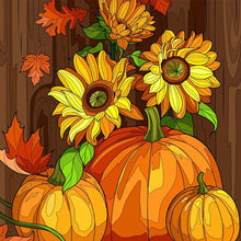 Load image into Gallery viewer, Pumpkins And SunFlower 30*30CM Full Round Drill Diamond Painting
