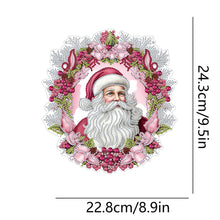 Load image into Gallery viewer, Acrylic Special Shape Diamond Painting Hanging Sign Pink Santa (#1)
