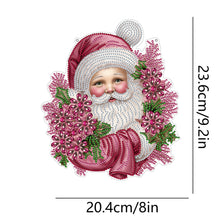 Load image into Gallery viewer, Acrylic Special Shape Diamond Painting Hanging Sign Pink Santa (#2)
