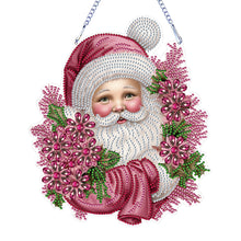 Load image into Gallery viewer, Acrylic Special Shape Diamond Painting Hanging Sign Pink Santa (#2)
