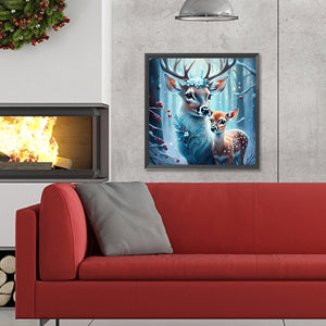 Sika Deer In The Snow 30*30CM Full Round Drill Diamond Painting