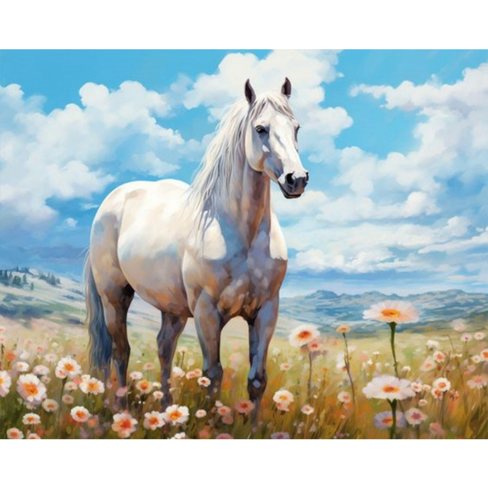 Wild Horses In The Field 50*40CM Full Round Drill Diamond Painting