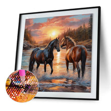 Load image into Gallery viewer, Two Horses 30*30CM Full Round Drill Diamond Painting
