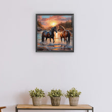 Load image into Gallery viewer, Two Horses 30*30CM Full Round Drill Diamond Painting

