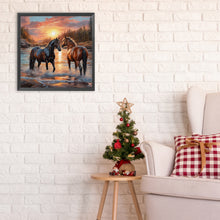 Load image into Gallery viewer, Two Horses 30*30CM Full Round Drill Diamond Painting
