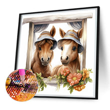 Load image into Gallery viewer, Window Animal Horse 30*30CM Full Round Drill Diamond Painting
