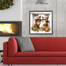Load image into Gallery viewer, Window Animal Horse 30*30CM Full Round Drill Diamond Painting
