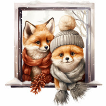 Load image into Gallery viewer, Window Animal Fox 30*30CM Full Round Drill Diamond Painting
