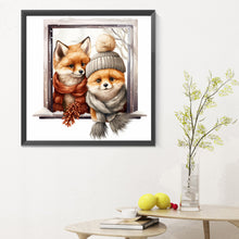 Load image into Gallery viewer, Window Animal Fox 30*30CM Full Round Drill Diamond Painting
