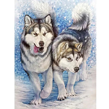 Load image into Gallery viewer, Wolf In The Snow 30*40CM Full Round Drill Diamond Painting
