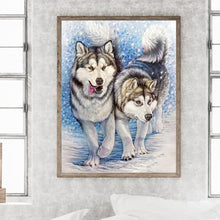 Load image into Gallery viewer, Wolf In The Snow 30*40CM Full Round Drill Diamond Painting
