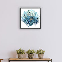 Load image into Gallery viewer, Blue Peacock Fan 30*30CM Full Round Drill Diamond Painting
