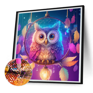 Owl Dream Catcher 30*30CM Full Round Drill Diamond Painting