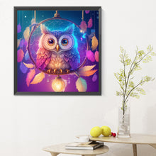 Load image into Gallery viewer, Owl Dream Catcher 30*30CM Full Round Drill Diamond Painting
