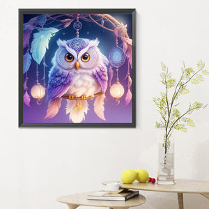 Owl Dream Catcher 30*30CM Full Round Drill Diamond Painting