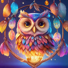 Load image into Gallery viewer, Owl Dream Catcher 30*30CM Full Round Drill Diamond Painting
