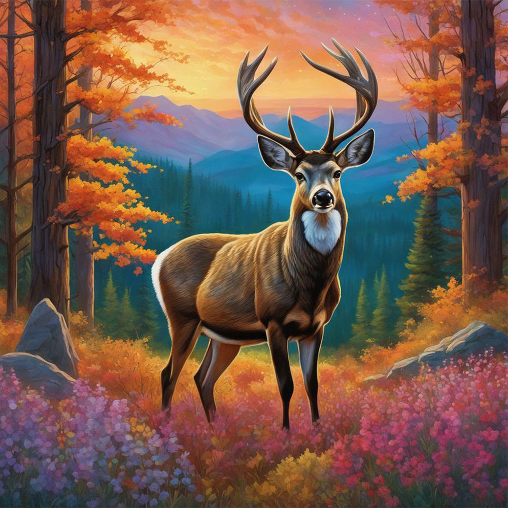 Deer 40*40CM Full Round Drill Diamond Painting