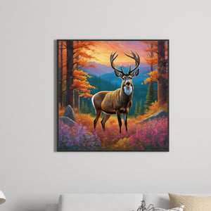 Deer 40*40CM Full Round Drill Diamond Painting