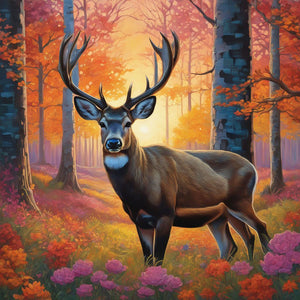 Deer 40*40CM Full Round Drill Diamond Painting