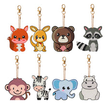 Load image into Gallery viewer, 8PCS Double Sided Special Shape Diamond Painting Keychain (Little Animal)
