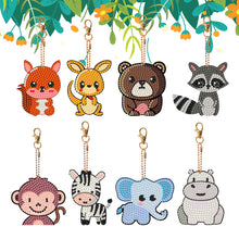 Load image into Gallery viewer, 8PCS Double Sided Special Shape Diamond Painting Keychain (Little Animal)
