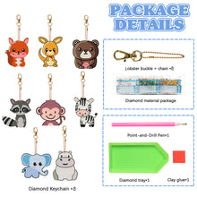 Load image into Gallery viewer, 8PCS Double Sided Special Shape Diamond Painting Keychain (Little Animal)
