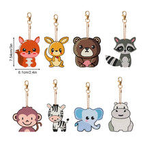 Load image into Gallery viewer, 8PCS Double Sided Special Shape Diamond Painting Keychain (Little Animal)
