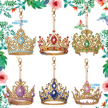 Load image into Gallery viewer, 8PCS Double Sided Special Shape Diamond Painting Keychain (Crown)
