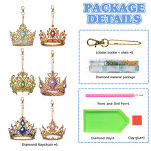 Load image into Gallery viewer, 8PCS Double Sided Special Shape Diamond Painting Keychain (Crown)
