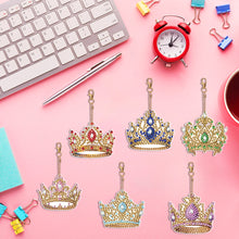 Load image into Gallery viewer, 8PCS Double Sided Special Shape Diamond Painting Keychain (Crown)
