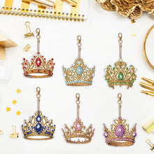 Load image into Gallery viewer, 8PCS Double Sided Special Shape Diamond Painting Keychain (Crown)
