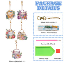 Load image into Gallery viewer, 8PCS Double Sided Special Shape Diamond Painting Keychain (Handbag)
