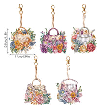 Load image into Gallery viewer, 8PCS Double Sided Special Shape Diamond Painting Keychain (Handbag)
