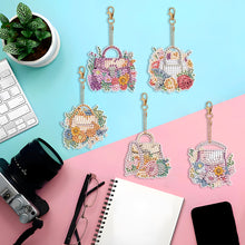 Load image into Gallery viewer, 8PCS Double Sided Special Shape Diamond Painting Keychain (Handbag)
