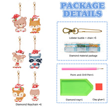 Load image into Gallery viewer, 5PCS Double Sided Special Shape Diamond Painting Keychain (Christmas Animals)
