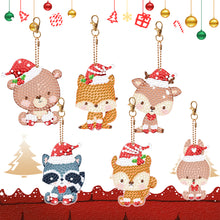 Load image into Gallery viewer, 5PCS Double Sided Special Shape Diamond Painting Keychain (Christmas Animals)
