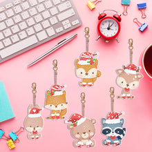 Load image into Gallery viewer, 5PCS Double Sided Special Shape Diamond Painting Keychain (Christmas Animals)
