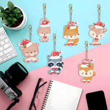 Load image into Gallery viewer, 5PCS Double Sided Special Shape Diamond Painting Keychain (Christmas Animals)

