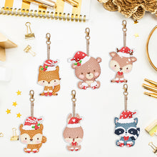 Load image into Gallery viewer, 5PCS Double Sided Special Shape Diamond Painting Keychain (Christmas Animals)
