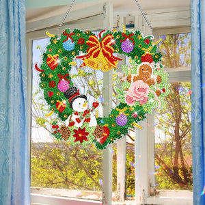 Special Shaped Diamond Painting Wall Decor Wreath (Love Snowman Cookie Man)