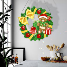 Load image into Gallery viewer, Special Shaped Diamond Painting Wall Decor Wreath (Christmas Bear)
