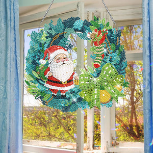 Special Shaped Diamond Painting Wall Decor Wreath (Santa)