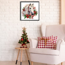 Load image into Gallery viewer, Christmas White Horse 30*30CM Partial Special Shaped Drill Diamond Painting
