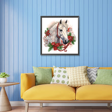 Load image into Gallery viewer, Christmas White Horse 30*30CM Partial Special Shaped Drill Diamond Painting
