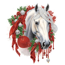 Load image into Gallery viewer, Christmas White Horse 30*30CM Partial Special Shaped Drill Diamond Painting
