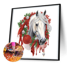 Load image into Gallery viewer, Christmas White Horse 30*30CM Partial Special Shaped Drill Diamond Painting
