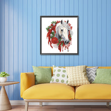 Load image into Gallery viewer, Christmas White Horse 30*30CM Partial Special Shaped Drill Diamond Painting
