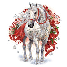 Load image into Gallery viewer, Christmas White Horse 30*30CM Partial Special Shaped Drill Diamond Painting
