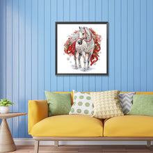 Load image into Gallery viewer, Christmas White Horse 30*30CM Partial Special Shaped Drill Diamond Painting

